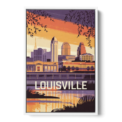 Louisville Urban Charm Front - White Canvas Wall Art