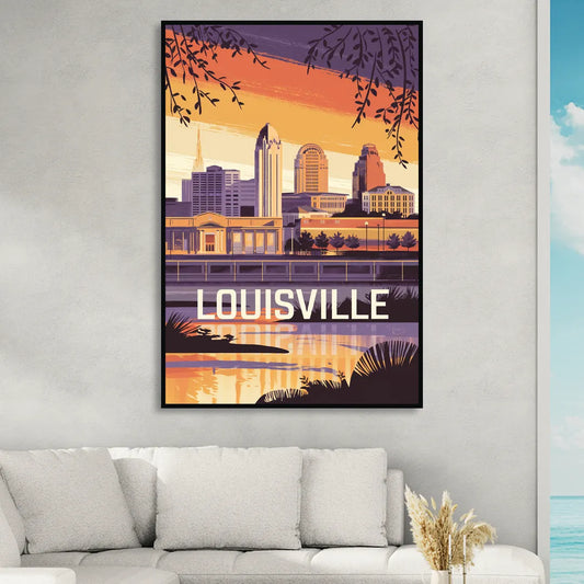 Louisville Urban Charm Living Room - Black Canvas Wall Art