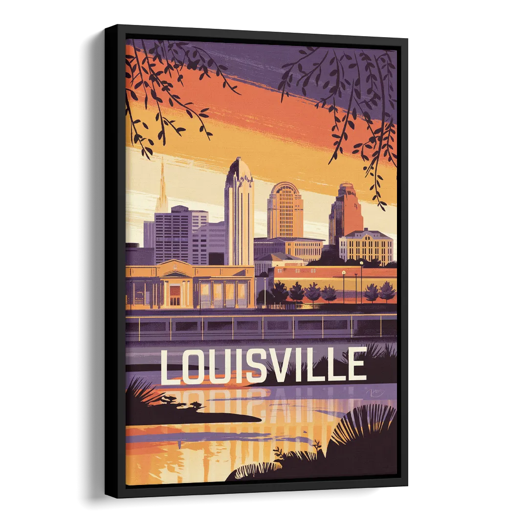 Louisville Urban Charm Side - Black Canvas Wall Art