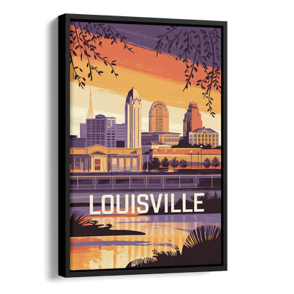 Louisville Urban Charm Side - Black Canvas Wall Art