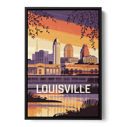 Louisville Urban Charm Front - Black Canvas Wall Art