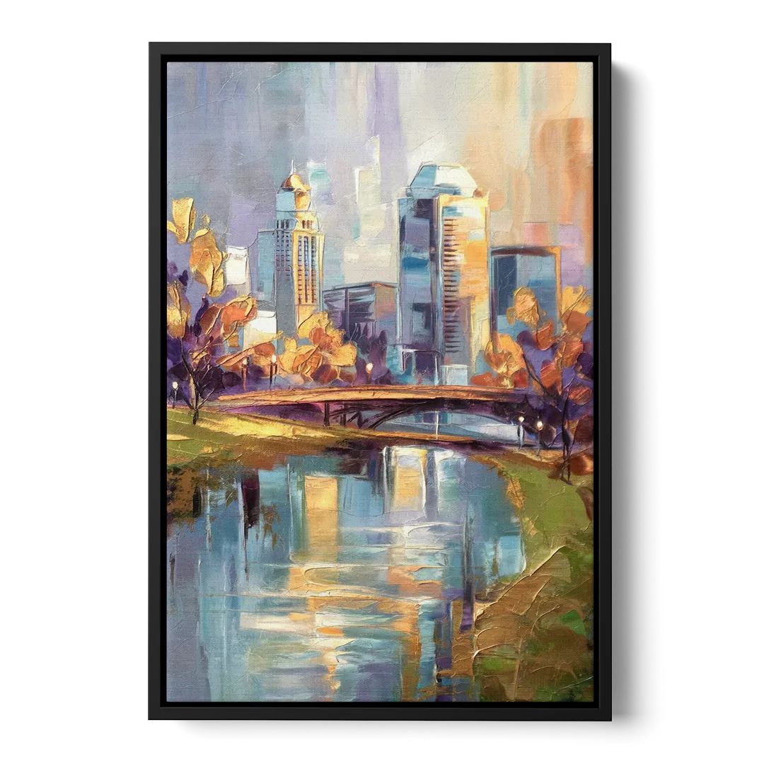 Louisville Waterfront Park Front - Black Canvas Wall Art