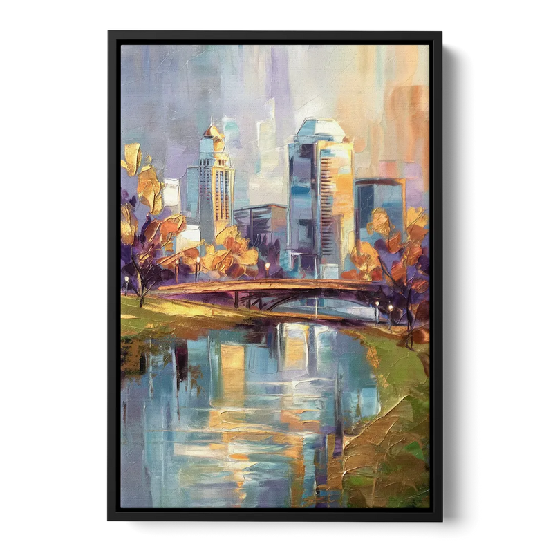 Louisville Waterfront Park Front - Black Canvas Wall Art