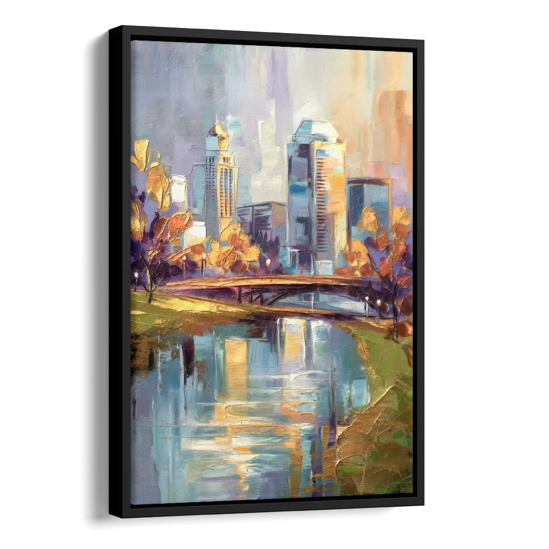 Louisville Waterfront Park Side - Black Canvas Wall Art