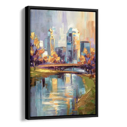 Louisville Waterfront Park Side - Black Canvas Wall Art
