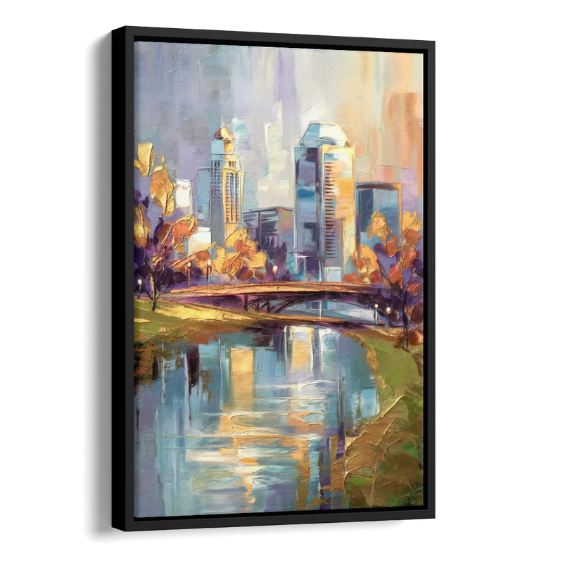Louisville Waterfront Park Side - Black Canvas Wall Art