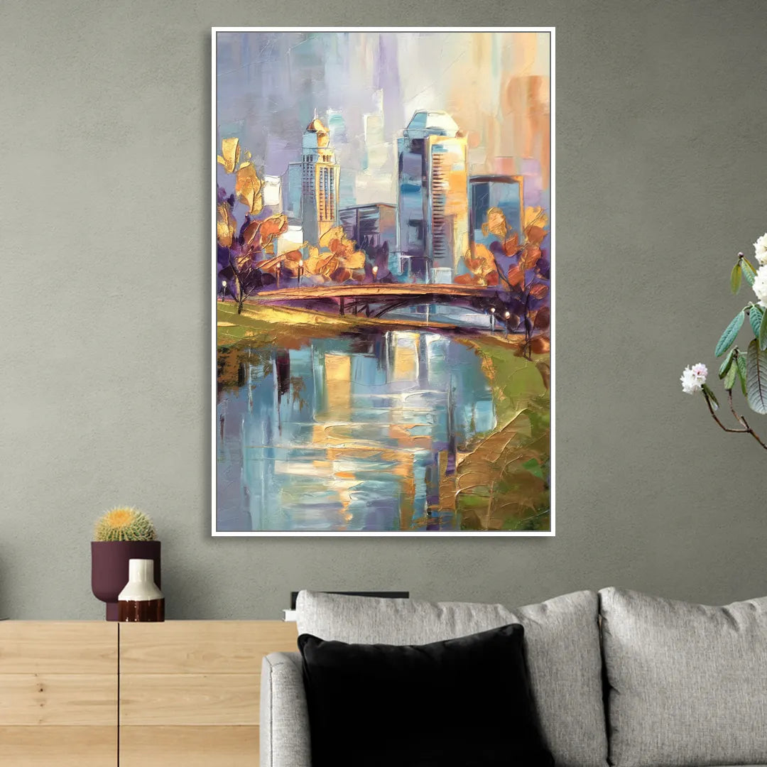 Louisville Waterfront Park Sitting Room - White Canvas Wall Art