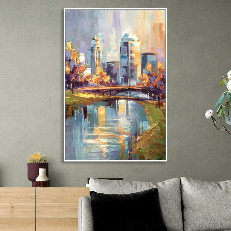 Louisville Waterfront Park Sitting Room - White Canvas Wall Art