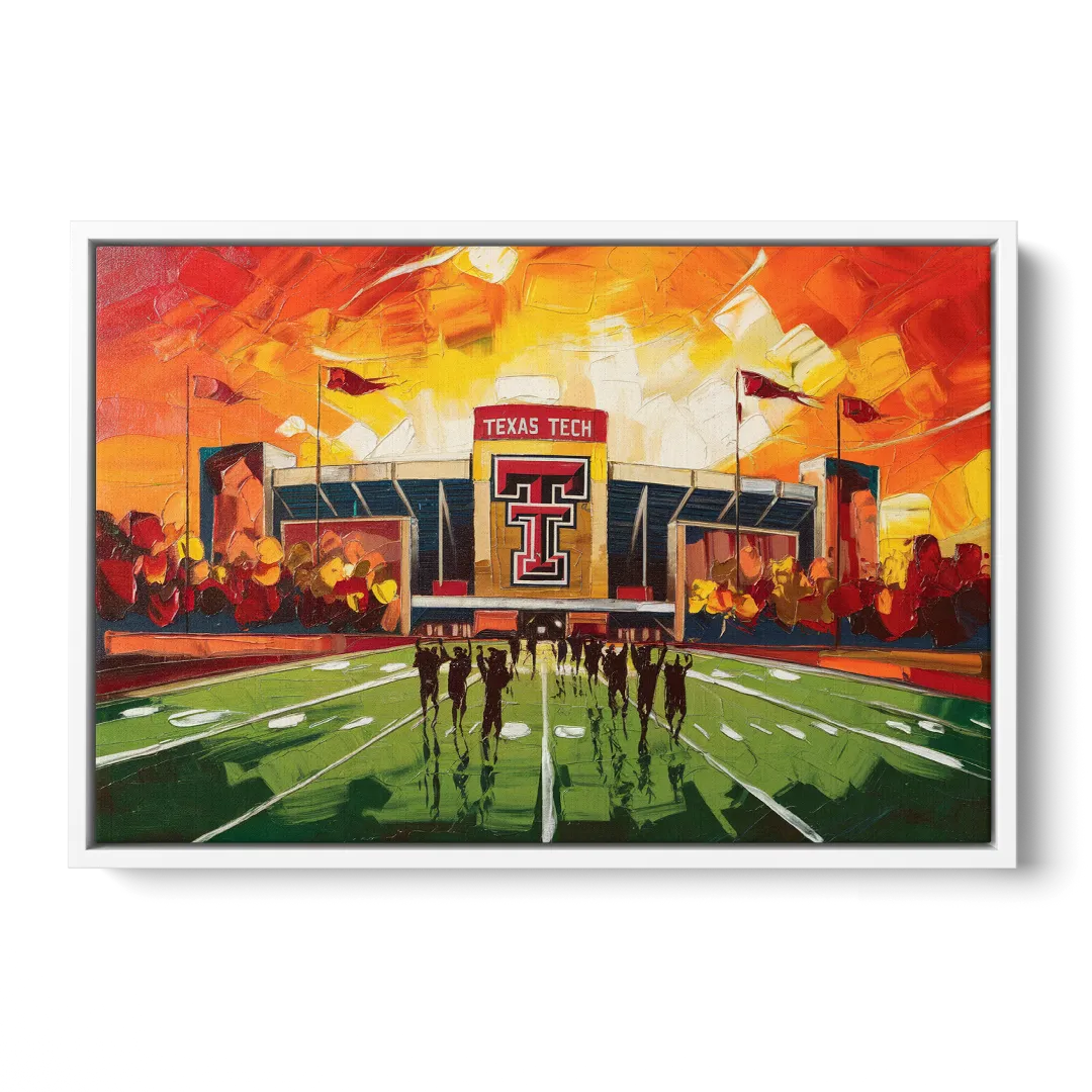 Lubbock Classic Red Raiders Front - White Canvas Wall Art