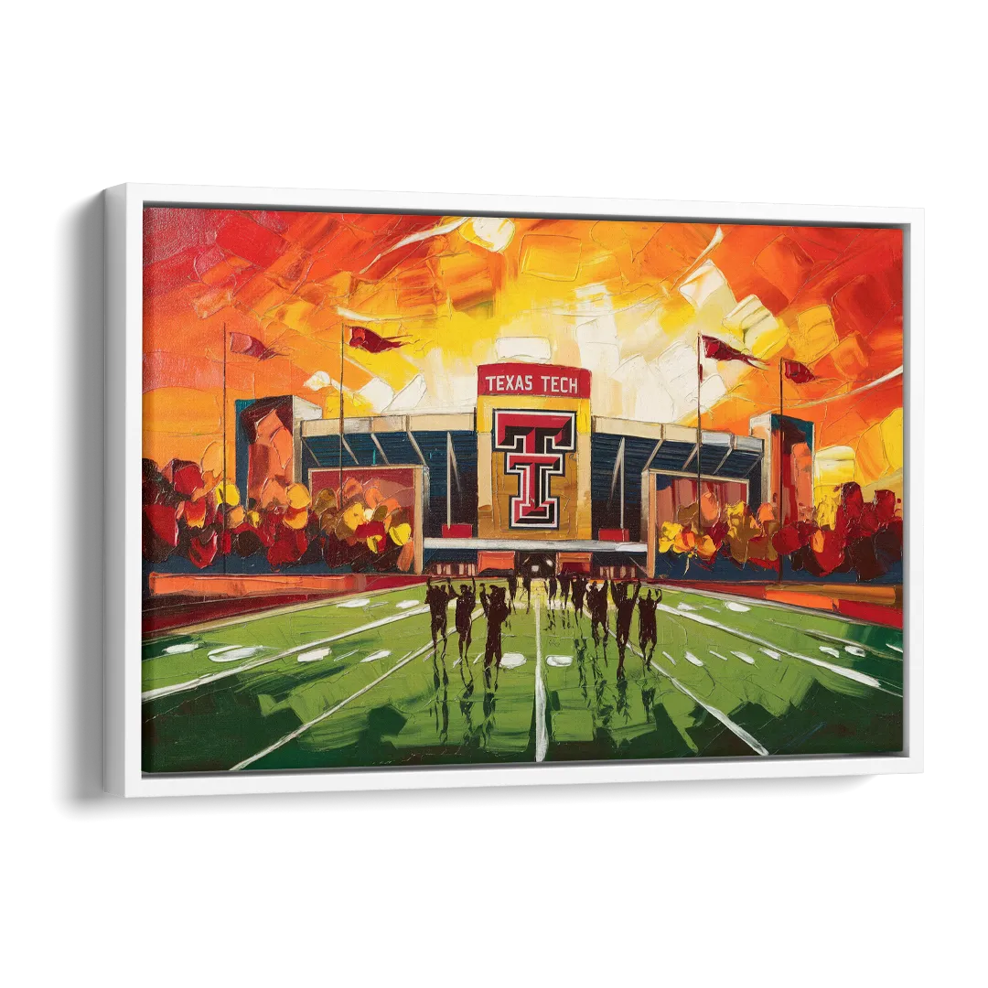 Lubbock Classic Red Raiders Side - White Canvas Wall Art