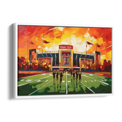 Lubbock Classic Red Raiders Side - White Canvas Wall Art