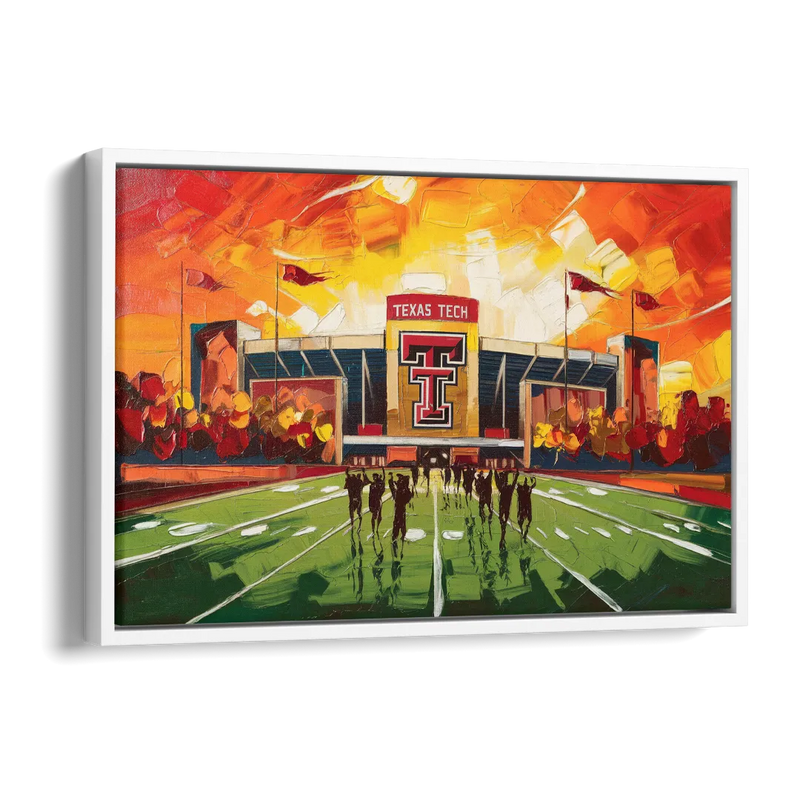Lubbock Classic Red Raiders Side - White Canvas Wall Art