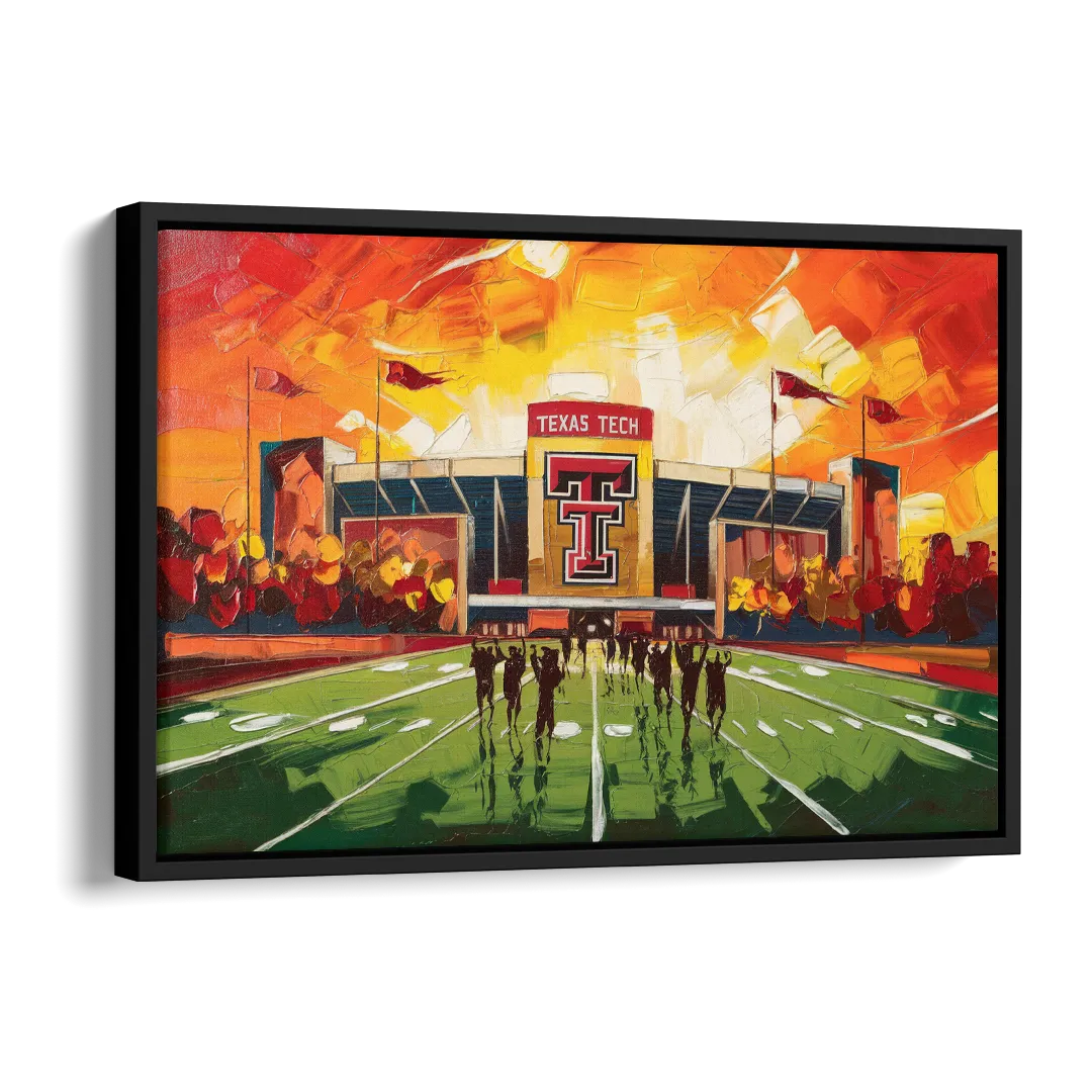 Lubbock Classic Red Raiders Side - Black Canvas Wall Art