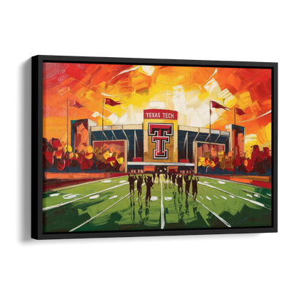 Lubbock Classic Red Raiders Side - Black Canvas Wall Art