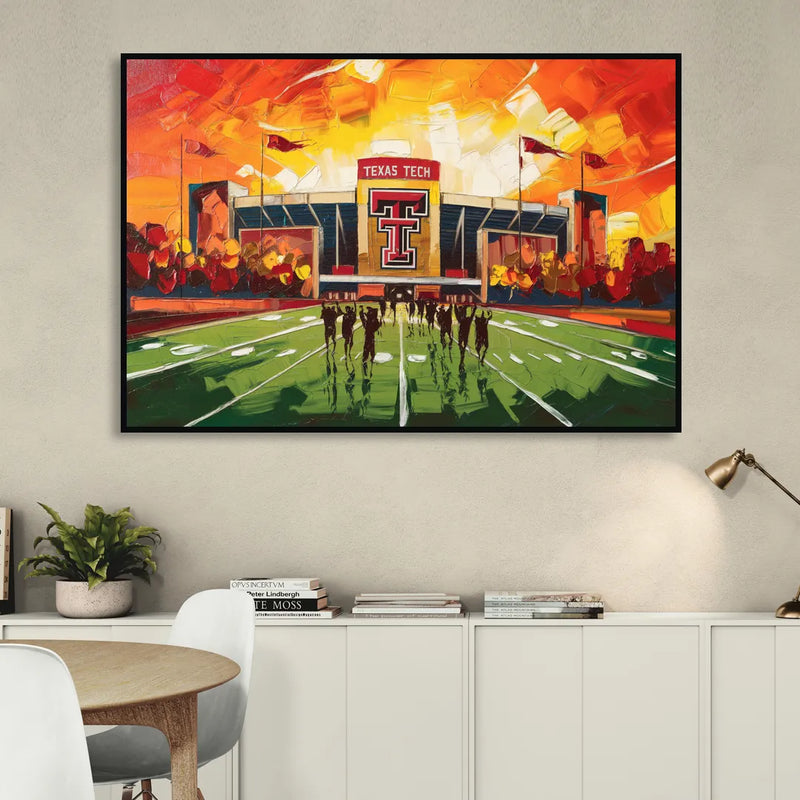 Lubbock Classic Red Raiders Sitting Room - Black Canvas Wall Art