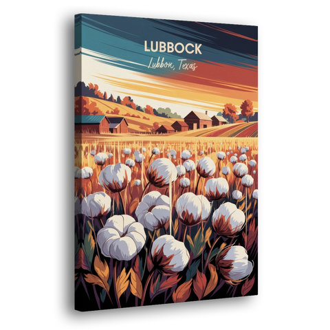 Lubbock Cotton Fields - Canvas Wall Art - Side