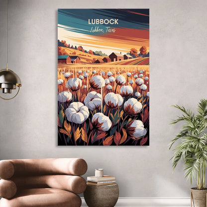 Lubbock Cotton Fields Living Room - Canvas Wall Art