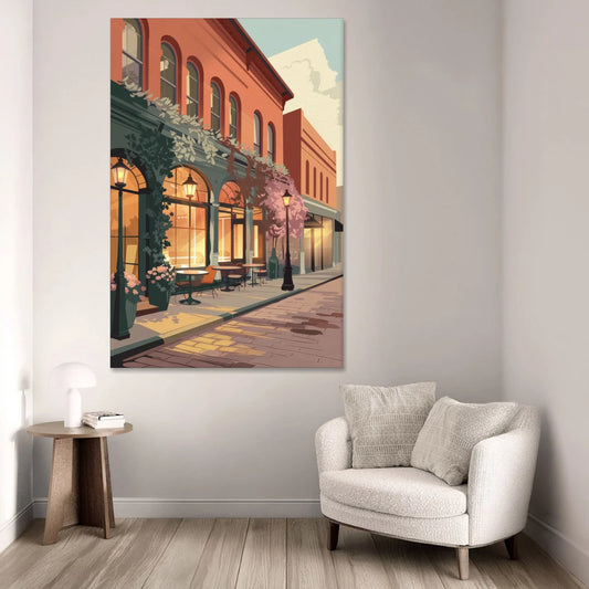 Lubbock Downtown Charm - Canvas Wall Art - Sofa - 40x60