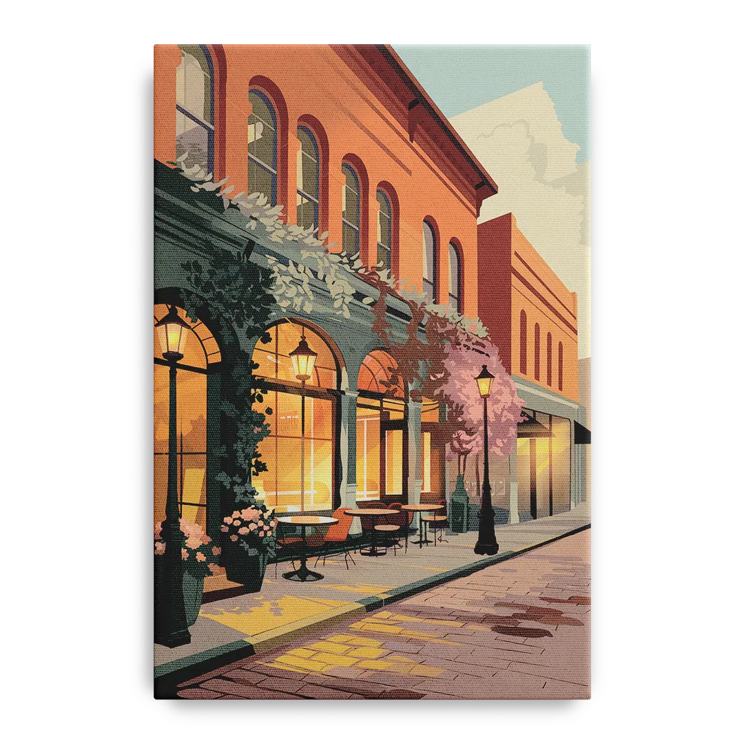 Lubbock Downtown Charm Front - Canvas Wall Art