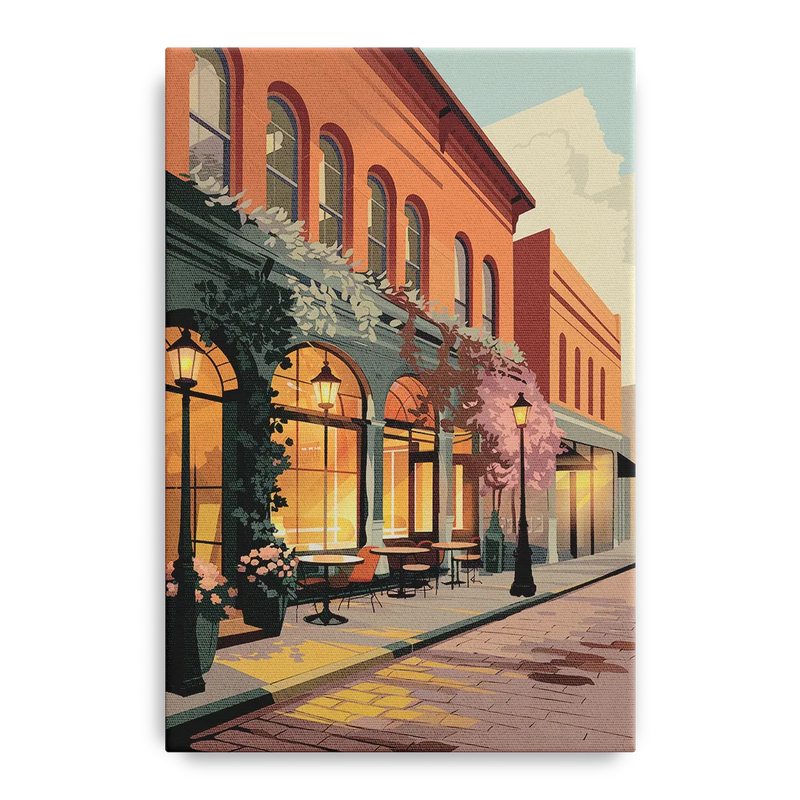 Lubbock Downtown Charm Front - Canvas Wall Art