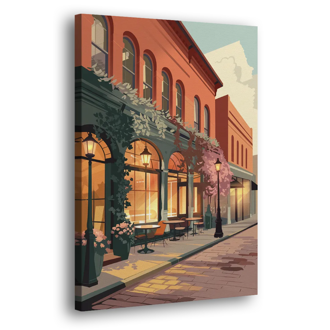 Lubbock Downtown Charm Side - Canvas Wall Art