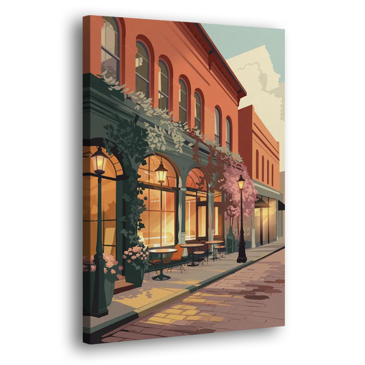 Lubbock Downtown Charm Side - Canvas Wall Art