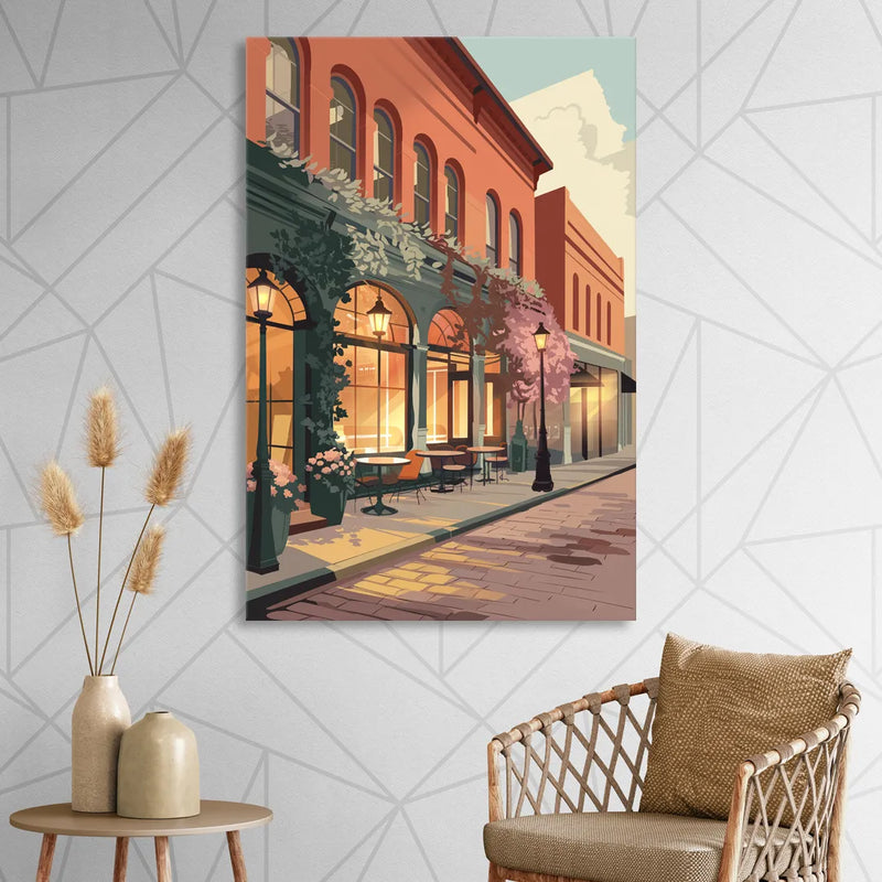 Lubbock Downtown Charm Sitting Room - Canvas Wall Art