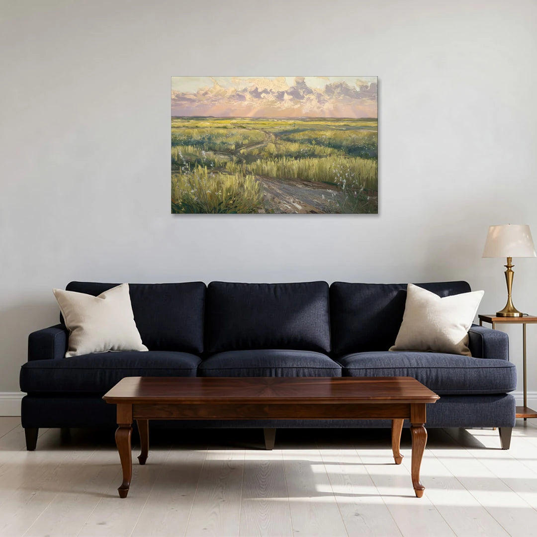 Lubbock Prairie Landscape - Canvas Wall Art - Sofa - 36x24