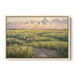 Lubbock Prairie Landscape - Oak Framed Canvas Wall Art - Front