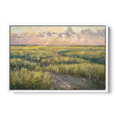 Lubbock Prairie Landscape - White Framed Canvas Wall Art - Front