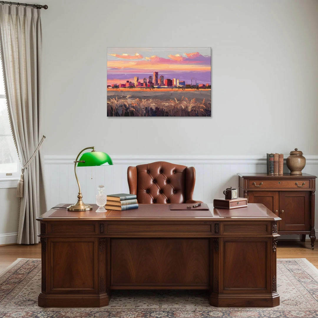 Lubbock Skyline Sunset - Canvas Wall Art - Office - 36x24