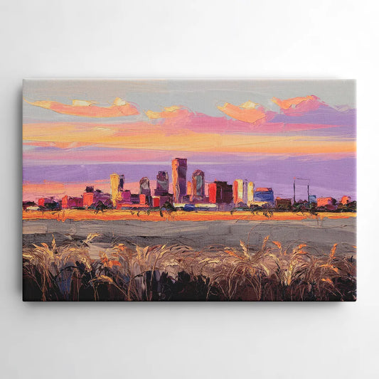 Lubbock Skyline Sunset - Canvas Wall Art