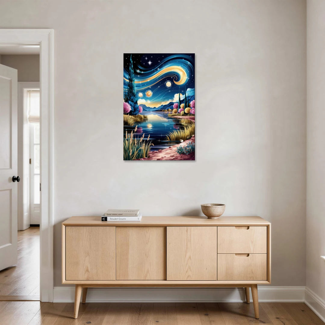 Lubbock Starry Night Sky - Canvas Wall Art - Coffee Table - 24x36