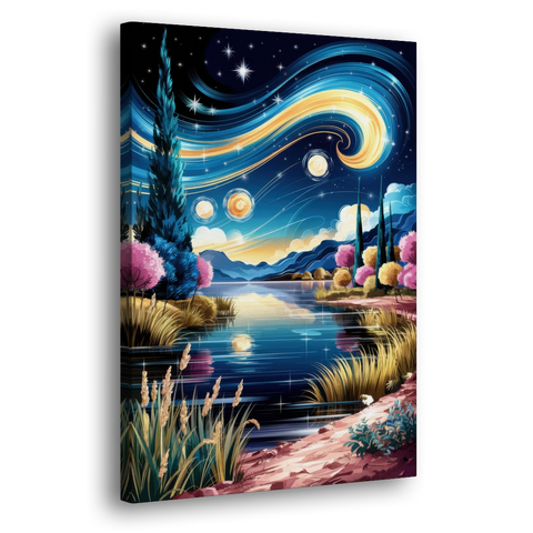 Lubbock Starry Night Sky - Canvas Wall Art - Side