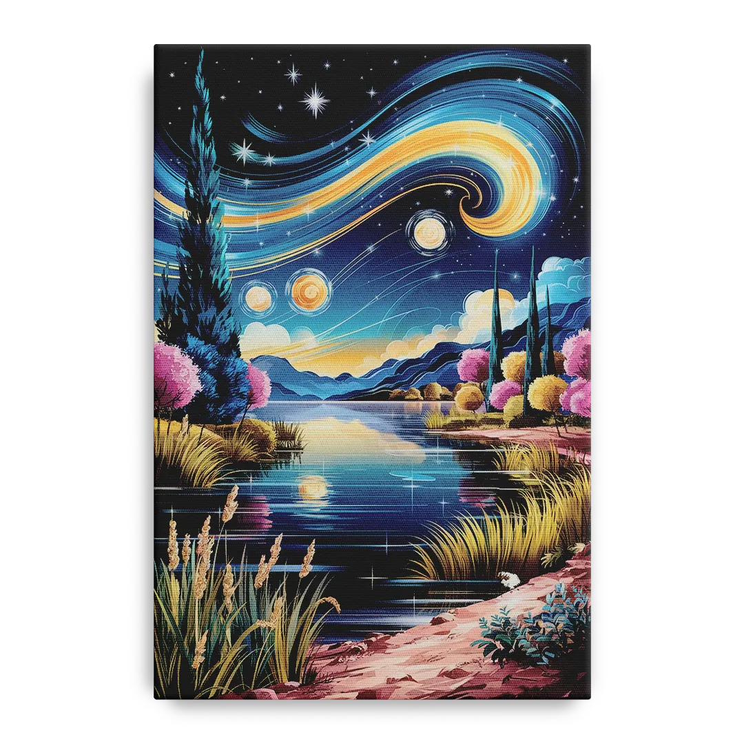 Lubbock Starry Night Sky Front - Canvas Wall Art