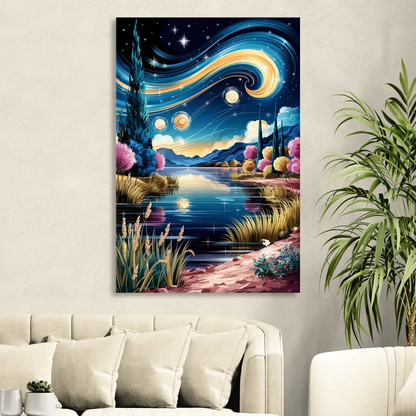 Lubbock Starry Night Sky Sitting Room - Canvas Wall Art