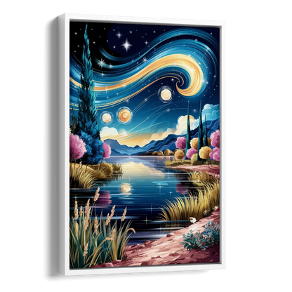 Lubbock Starry Night Sky Side - White Canvas Wall Art