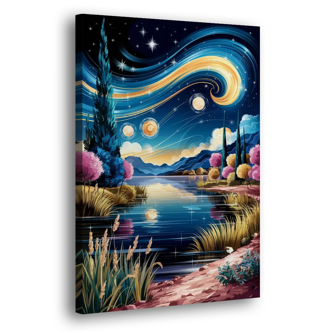 Lubbock Starry Night Sky Side - Canvas Wall Art