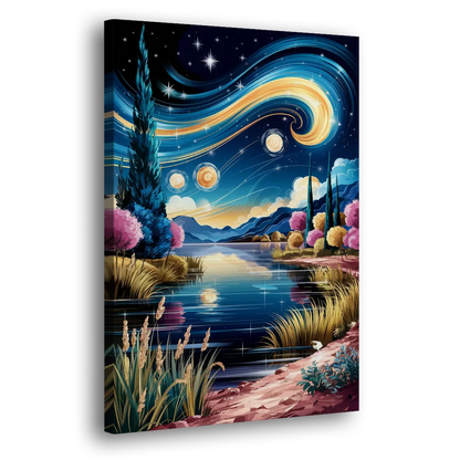 Lubbock Starry Night Sky Side - Canvas Wall Art