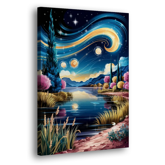 Lubbock Starry Night Sky Side - Canvas Wall Art