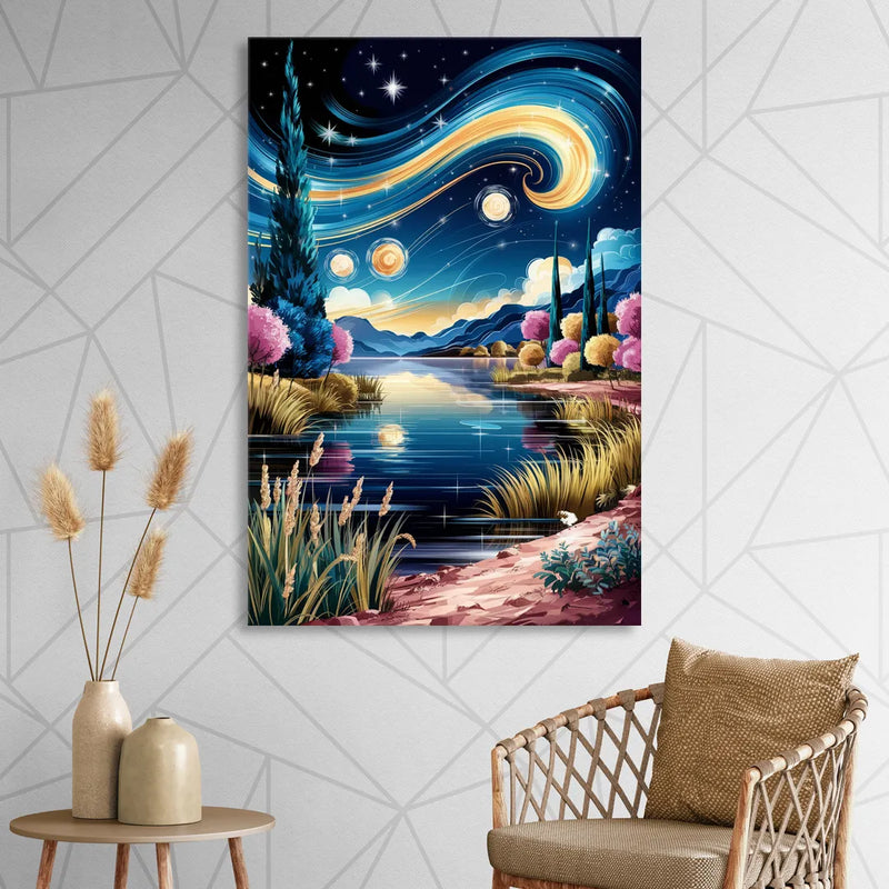 Lubbock Starry Night Sky Living Room - Canvas Wall Art