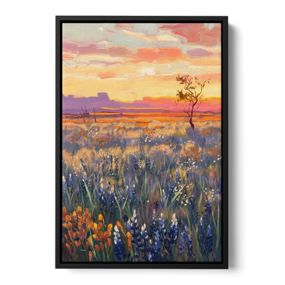 Lubbock West Texas Horizon Front - Black Canvas Wall Art