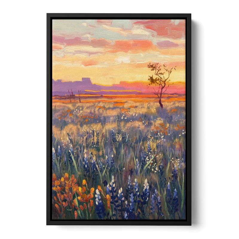 Lubbock West Texas Horizon Front - Black Canvas Wall Art