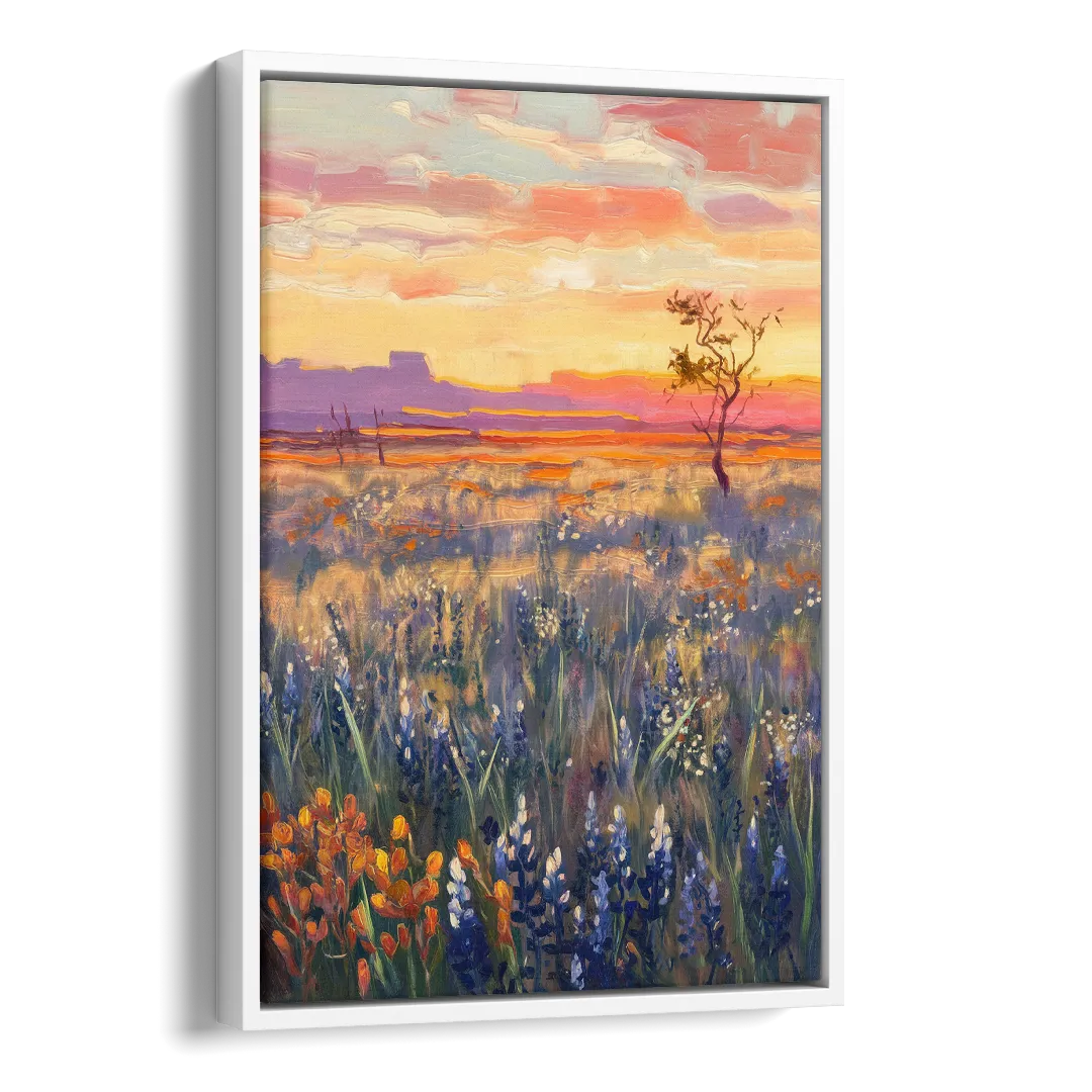 Lubbock West Texas Horizon Side - White Canvas Wall Art