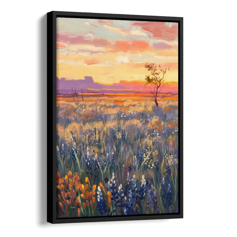 Lubbock West Texas Horizon Side - Black Canvas Wall Art