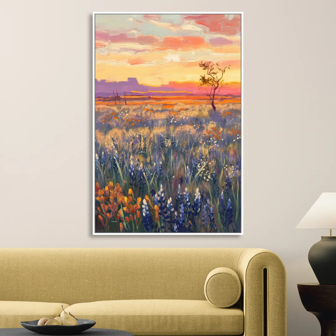 Lubbock West Texas Horizon Living Room - White Canvas Wall Art