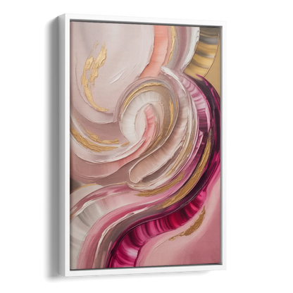 Luminous Swirl Pink Abstract Side - White Canvas Wall Art
