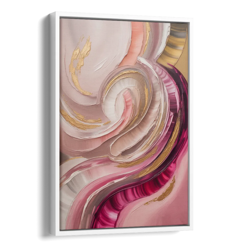 Luminous Swirl Pink Abstract Side - White Canvas Wall Art