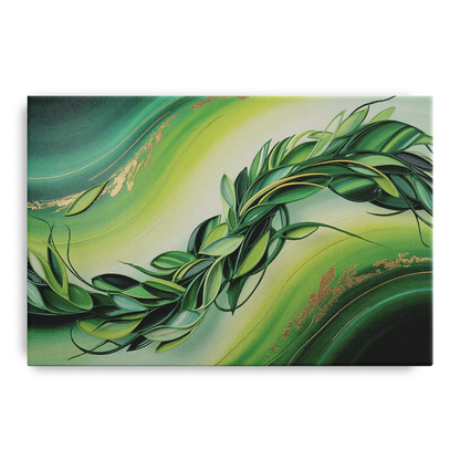 Lush Verdant Essence Green Abstract - Canvas Wall Art