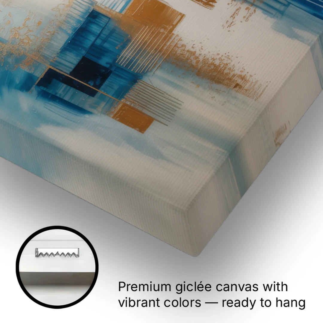 Luxurious Depth Blue and Gold Abstract - Canvas Wall Art - Gallery Wrap Corner